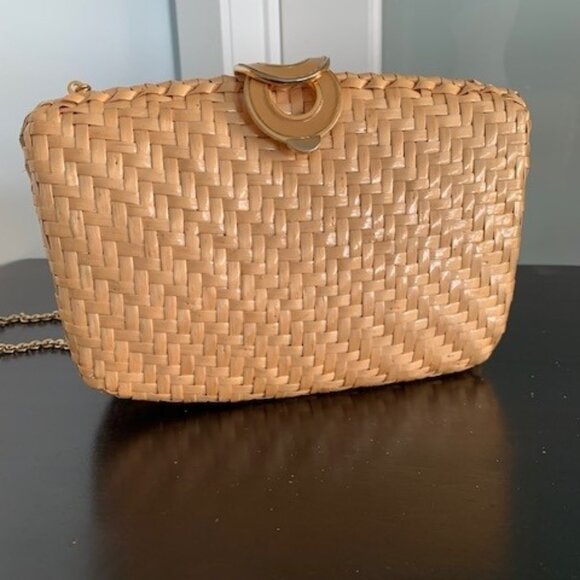 Rodo Vintage '80's Italian Natural Straw Clutch/Handbag - Picture 1 of 5